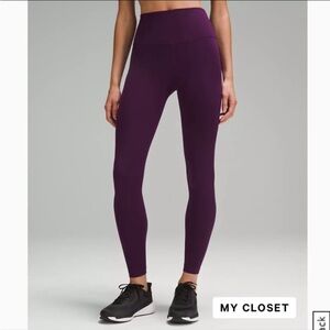 Lululemon Wunder Train High Rise 28 inch Dramatic Magenta